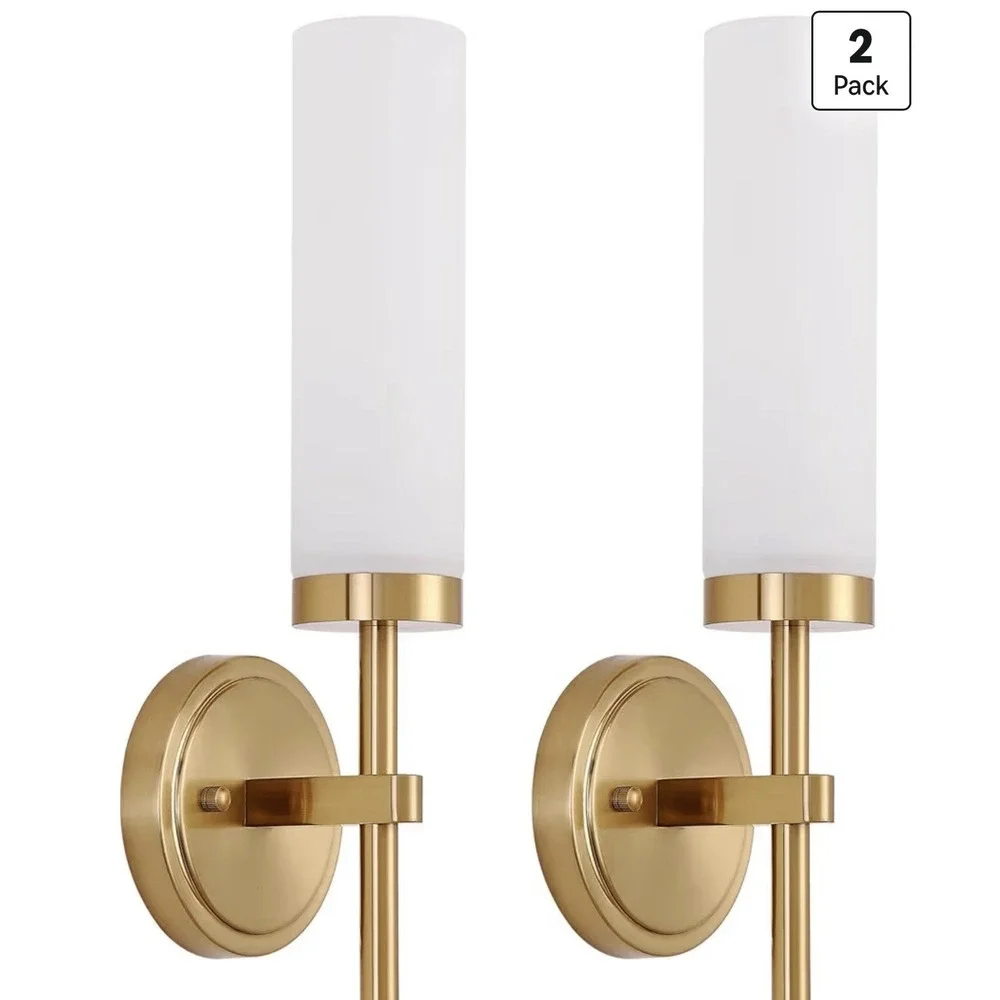 Gold Bathroom Wall Sconces Set of 2, Modern Sconces Wall Lighting Fixtures